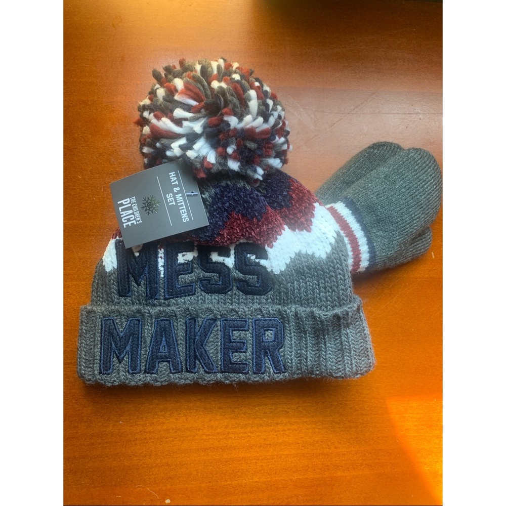 Boy Toddlers Matching Beanie With Gloves